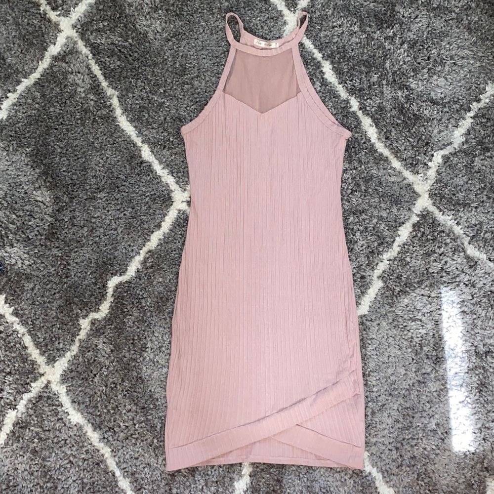 A pink tight dress